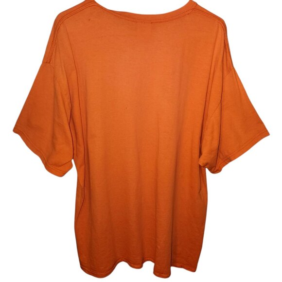 University of Illinois Fighting Illini T Shirt Mens XL Orange Spell Out College - Picture 2 of 5